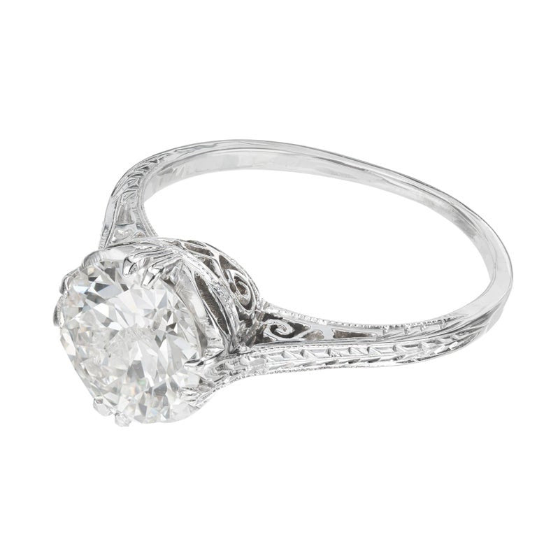 EGL Certified 1.80 Carat Transitional Diamond White Gold Engagement Ring – image 3