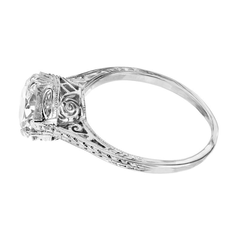 EGL Certified 1.80 Carat Transitional Diamond White Gold Engagement Ring – image 5