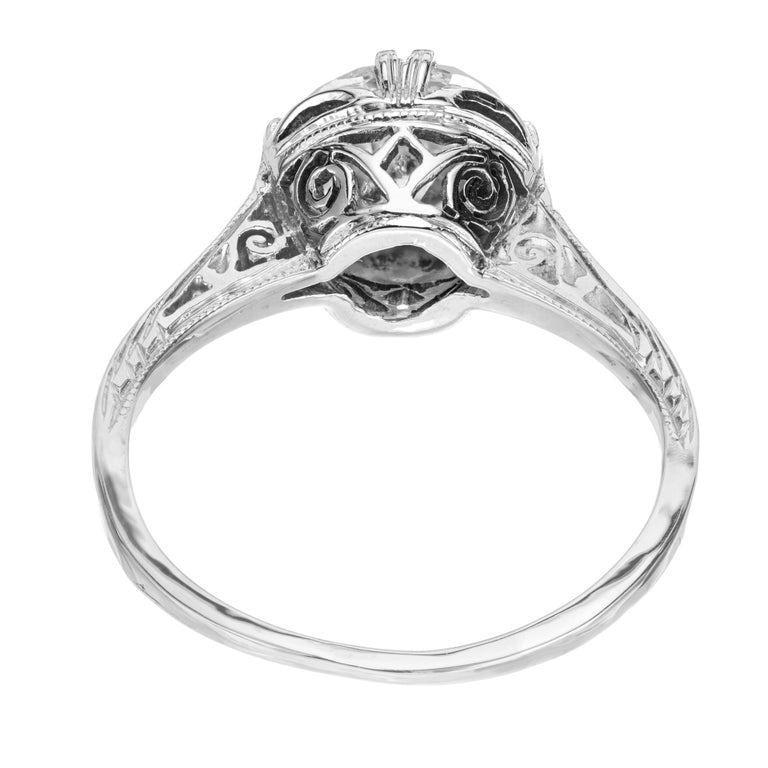 EGL Certified 1.80 Carat Transitional Diamond White Gold Engagement Ring – image 6
