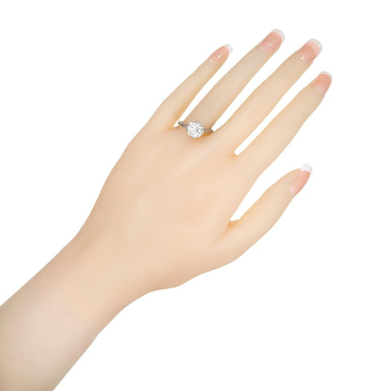 EGL Certified 1.80 Carat Transitional Diamond White Gold Engagement Ring – image 7