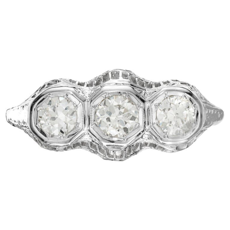 .60 Carat Diamond White Gold Three Stone Ring – image 2