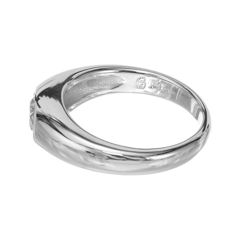 Peter Suchy .47 Carat Diamond 14k White Gold Gypsy Style Ring – image 4
