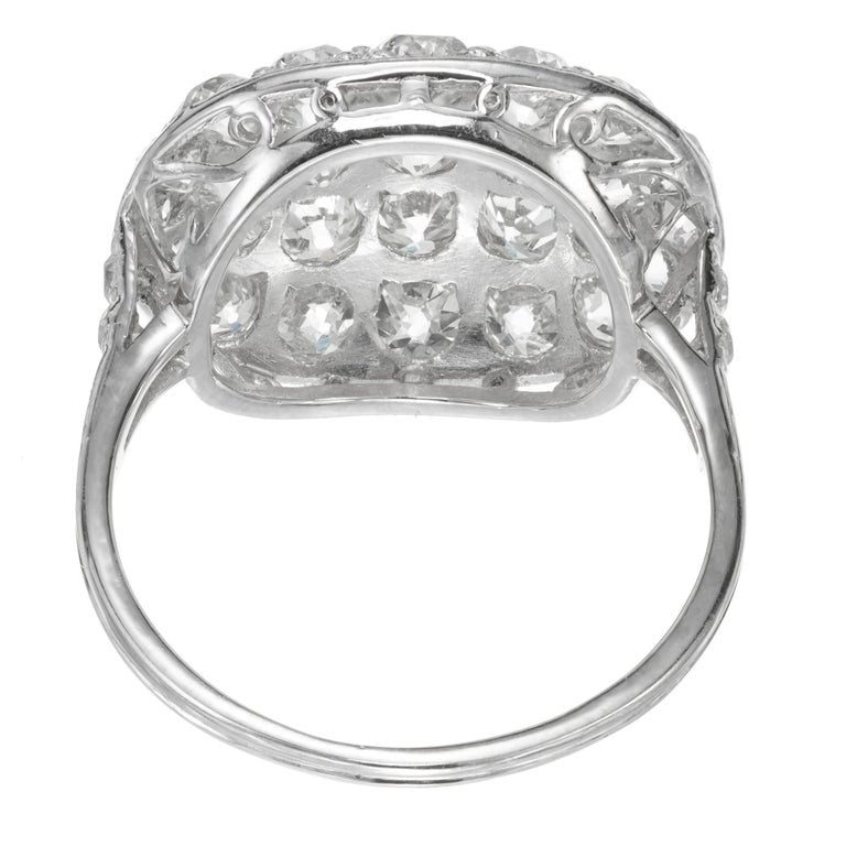 1.54 Carat Diamond Platinum Domed Cluster Ring – image 5