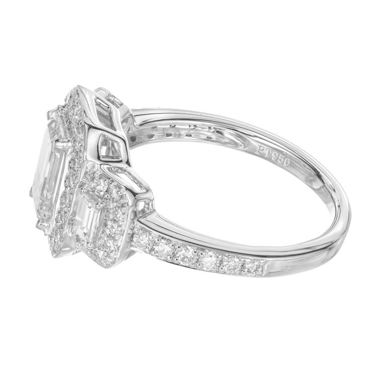 Peter Suchy GIA Certified 1.08 Carat Diamond Halo Platinum Engagement Ring – image 5
