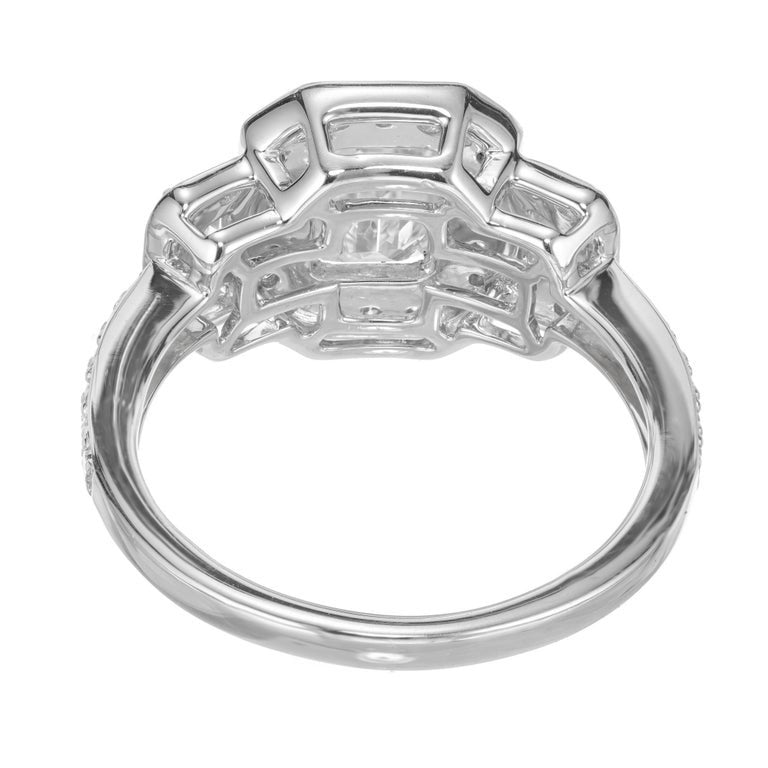 Peter Suchy GIA Certified 1.08 Carat Diamond Halo Platinum Engagement Ring – image 6
