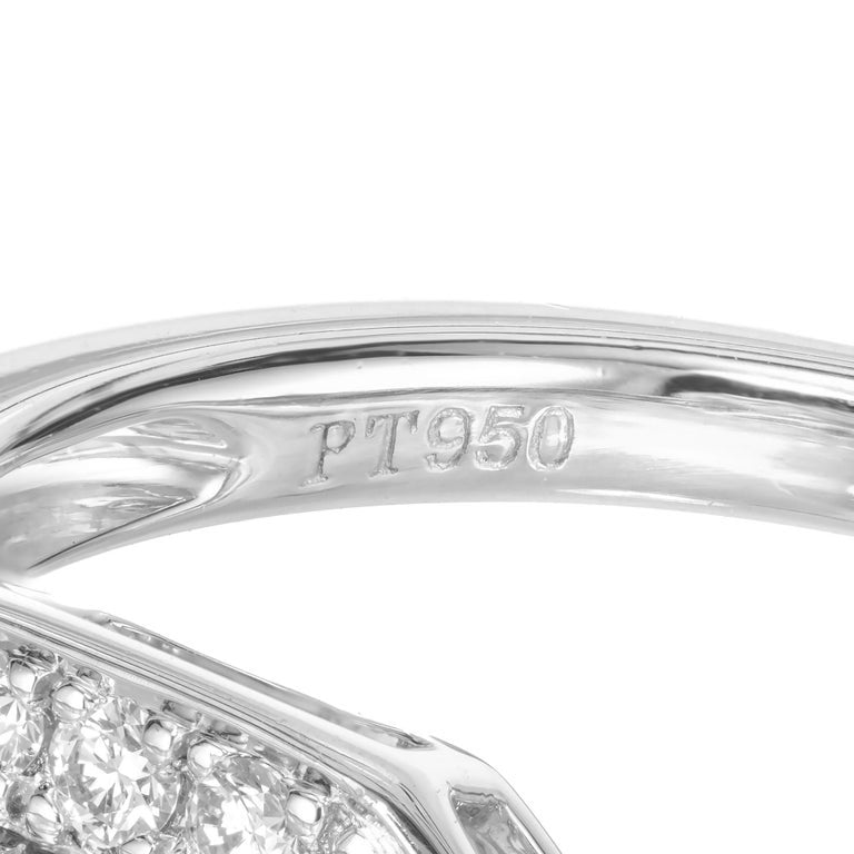 Peter Suchy GIA Certified 1.08 Carat Diamond Halo Platinum Engagement Ring – image 7