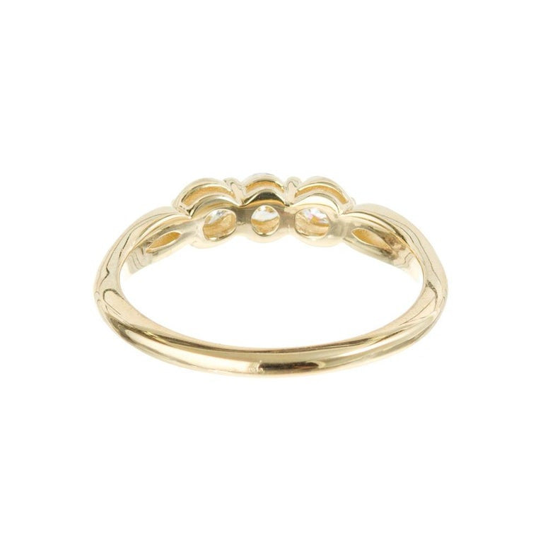 Peter Suchy .47 Carat Diamond Yellow Gold Three Stone Ring – image 5