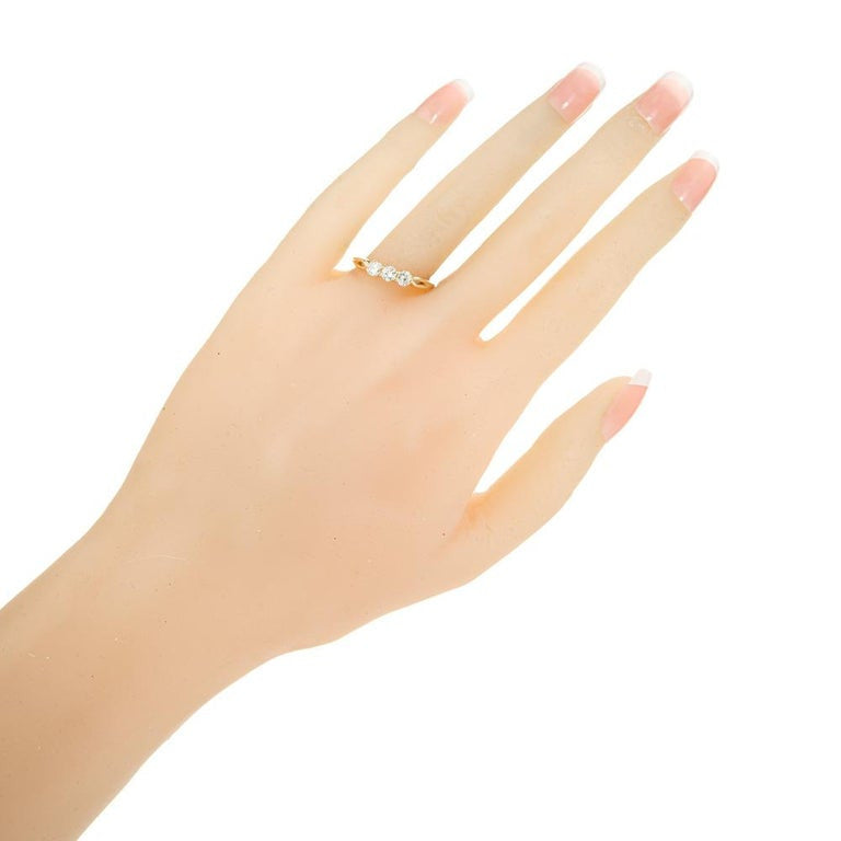 Peter Suchy .47 Carat Diamond Yellow Gold Three Stone Ring – image 7