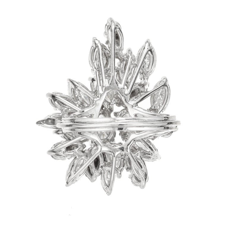 4.40 Carat Diamond Platinum Cluster Cocktail Ring – image 4
