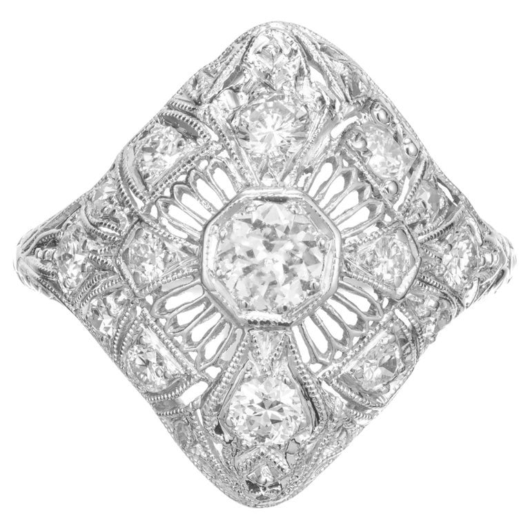 .60 Carat Diamond Platinum Filaree Dome Ring