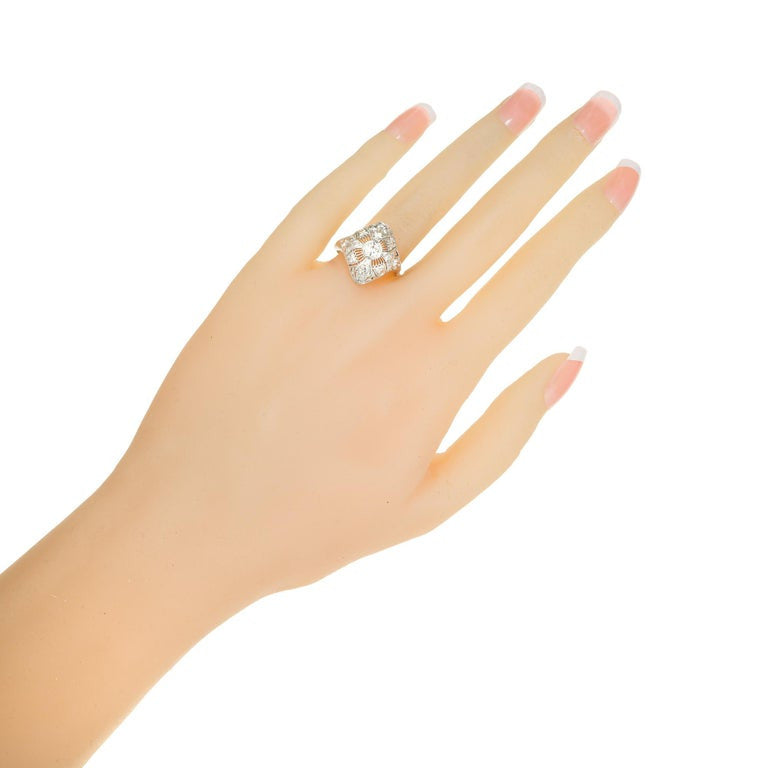 .60 Carat Diamond Platinum Filaree Dome Ring – image 7