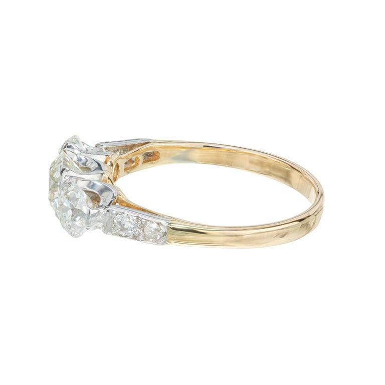 EGL Certified .51 Carat Diamond Two Tone Gold Three-Stone Engagement Ring – image 3