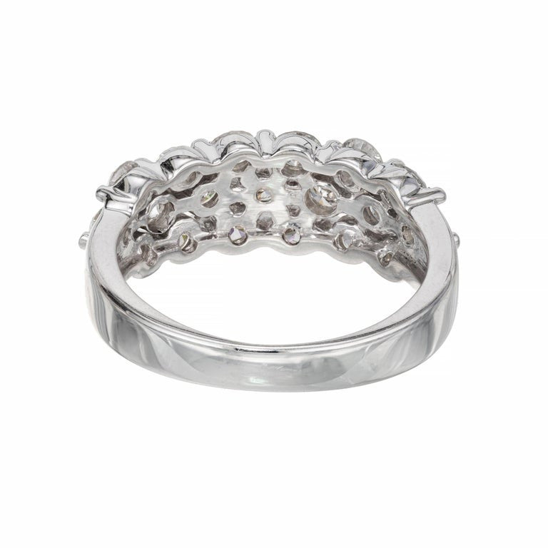 1.40 Carat Diamond White Gold Three Row Band Ring – image 5