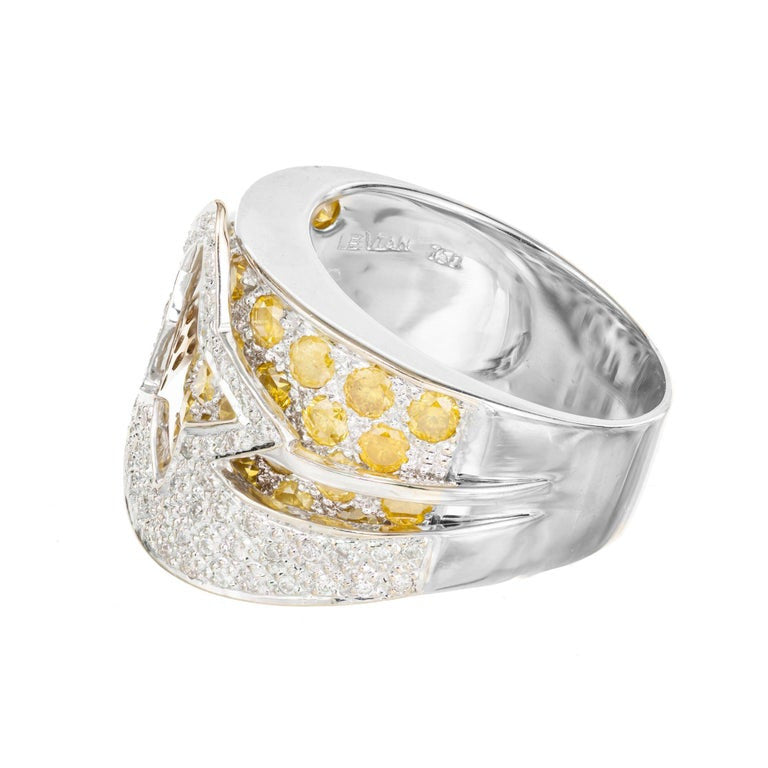 Le Vian 2.00 Carat Yellow Diamond White Gold Star Cocktail Ring – image 4