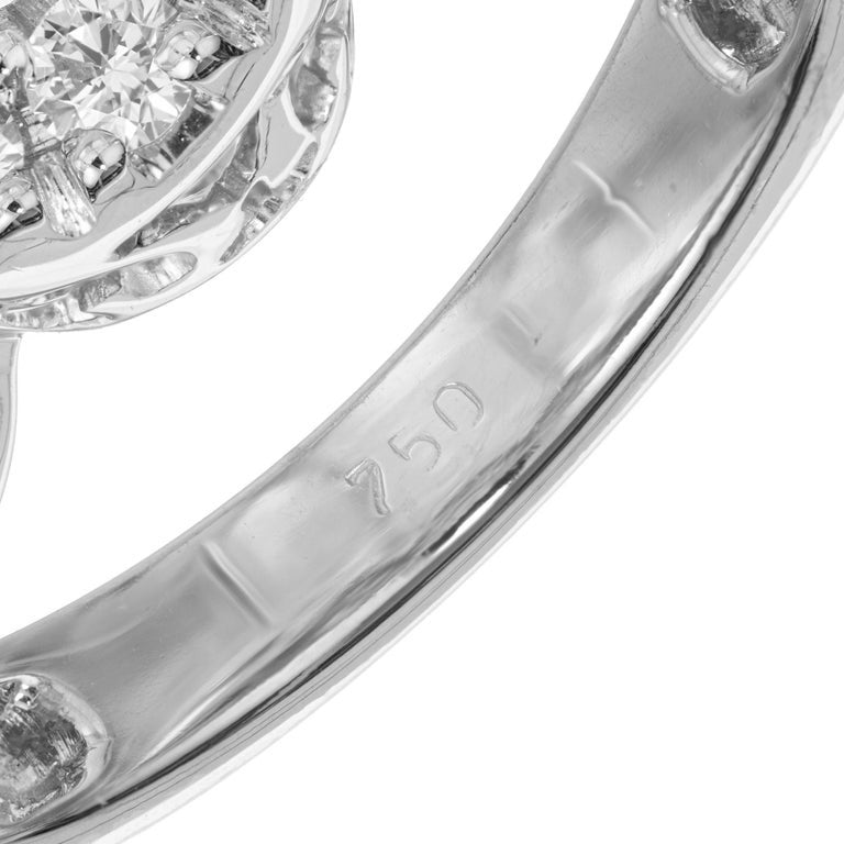 3.00 Carat Diamond White Gold Three Stone Cluster Engagement Ring – image 6
