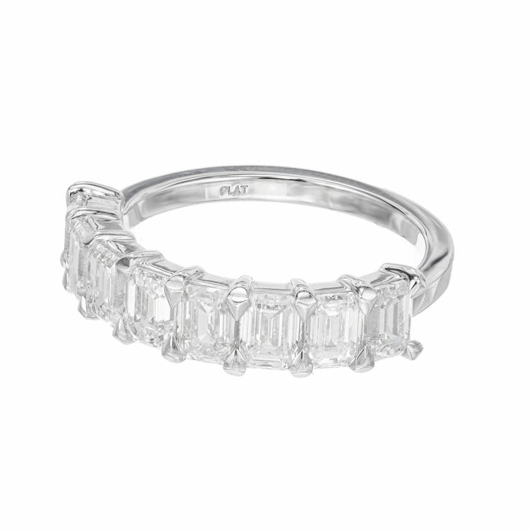 Peter Suchy 2.48 Carat Emerald Cut Diamond Platinum Wedding Band Ring – image 3