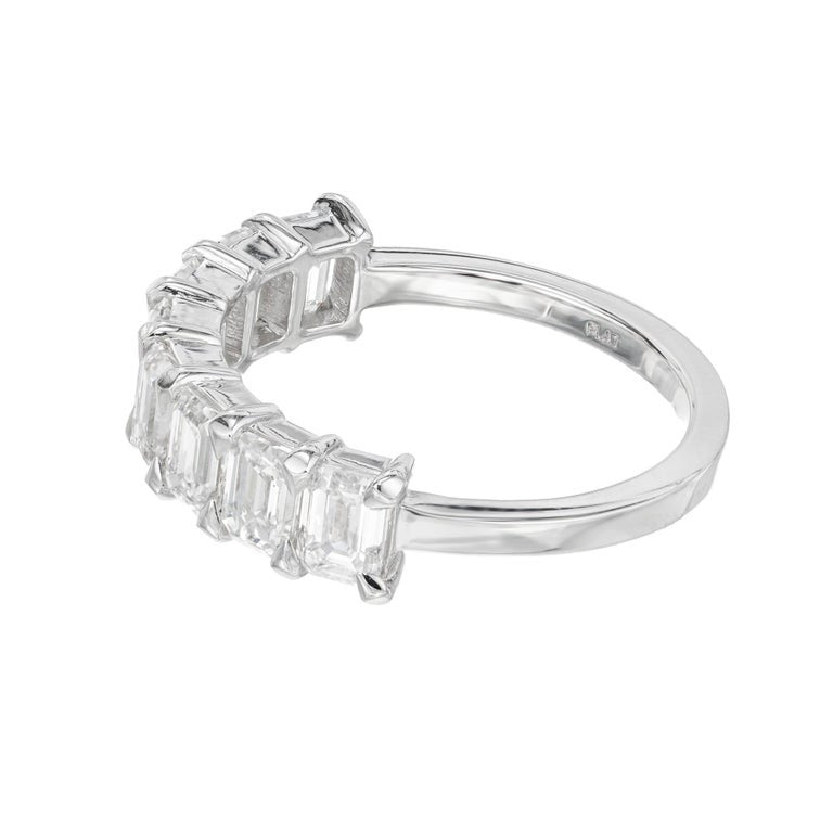 Peter Suchy 2.48 Carat Emerald Cut Diamond Platinum Wedding Band Ring – image 4