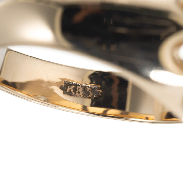 EGL Certified 1.65 Carat Old European Diamond Art Deco Rose Gold Men's Ring – image 7