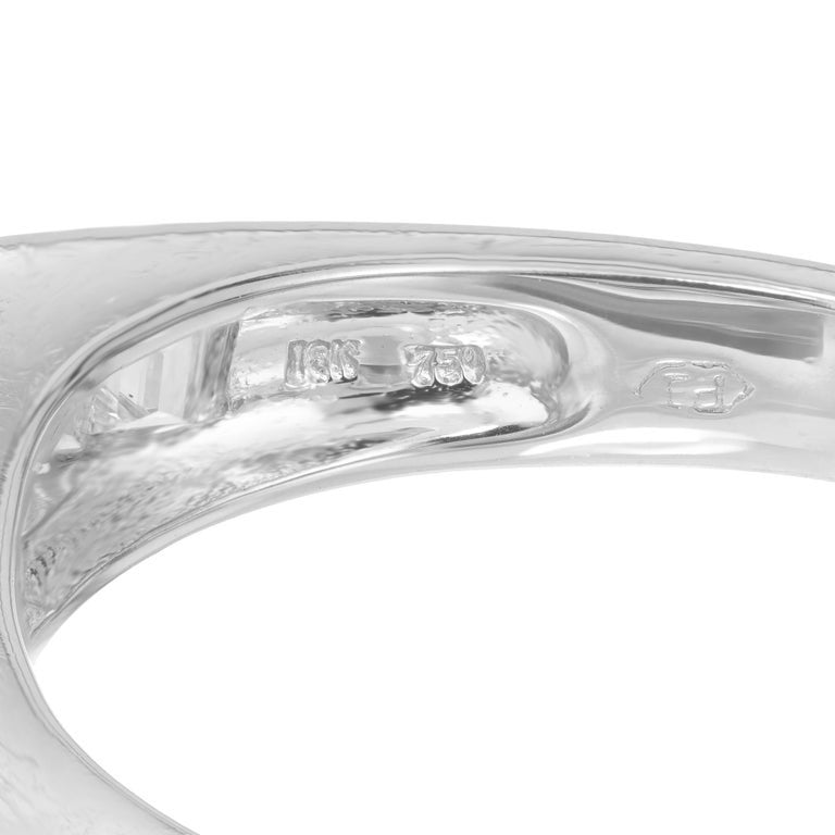 .83 Carat Straight Baguette Diamond White Gold Wave Wedding Band Ring – image 6