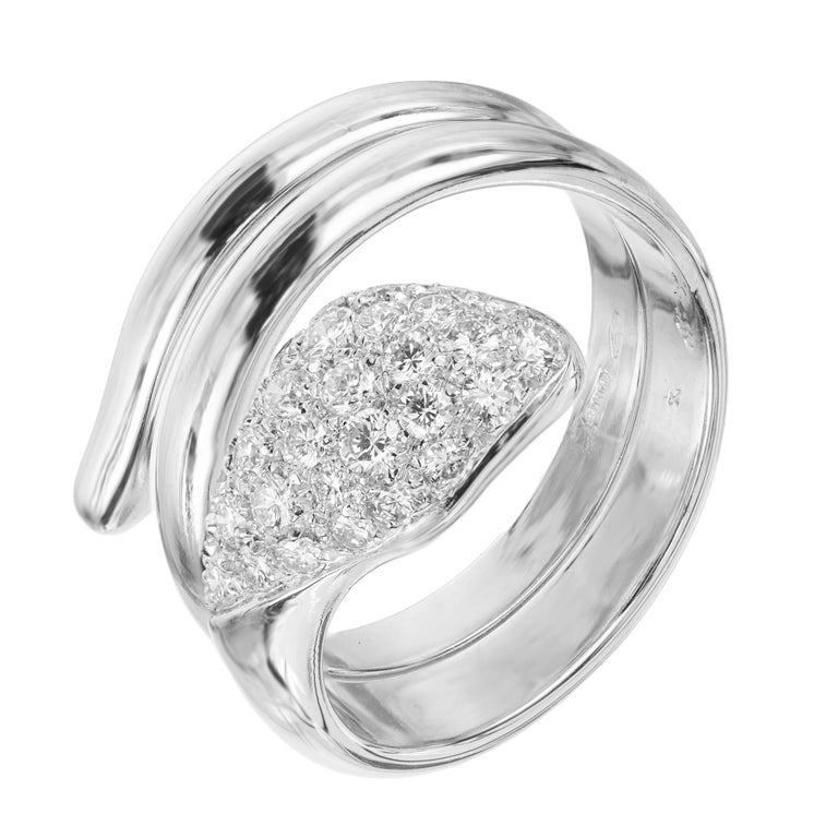 .50 Carat Pave Diamond White Gold Wrap Snake Ring – image 2