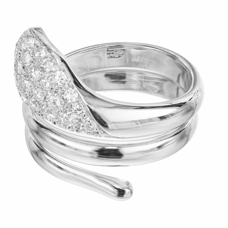.50 Carat Pave Diamond White Gold Wrap Snake Ring – image 3