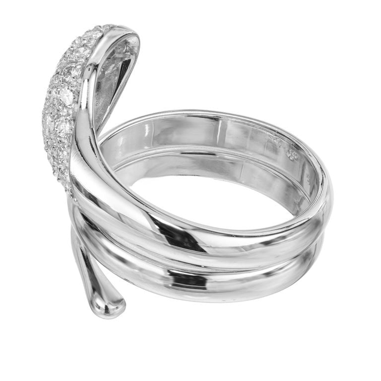 .50 Carat Pave Diamond White Gold Wrap Snake Ring – image 4