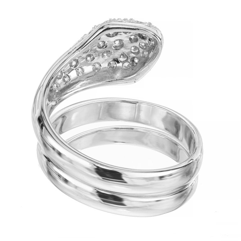 .50 Carat Pave Diamond White Gold Wrap Snake Ring – image 5