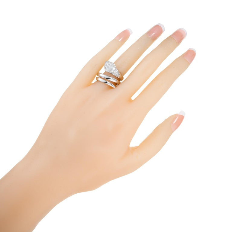 .50 Carat Pave Diamond White Gold Wrap Snake Ring – image 7