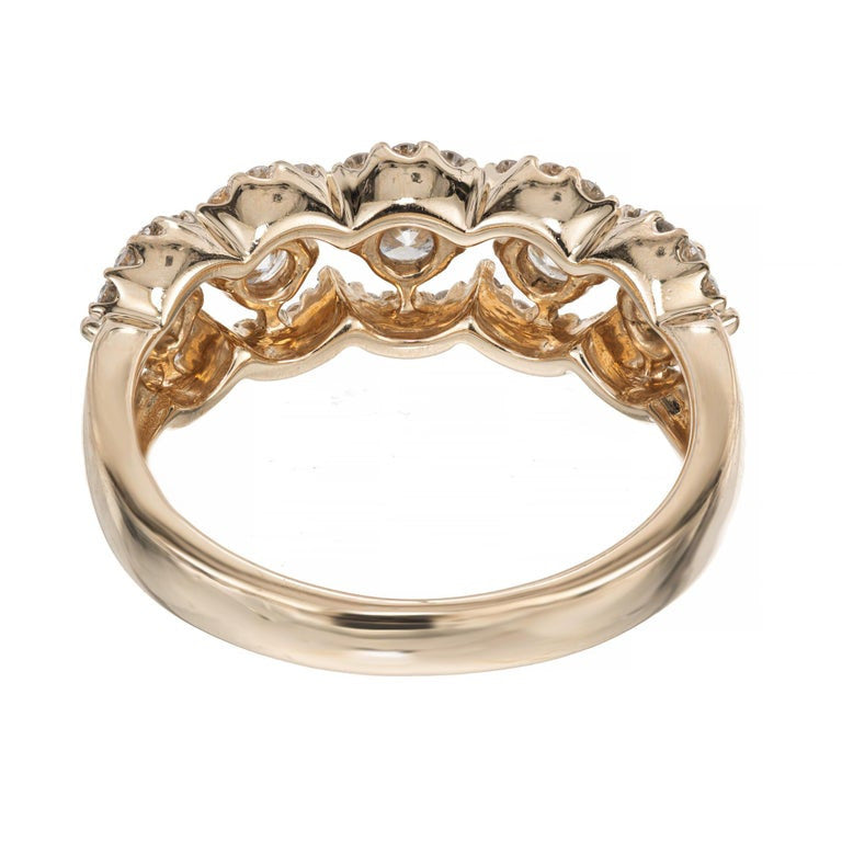 1.02 Carat Diamond Halo Yellow Gold Scroll Band Ring – image 5