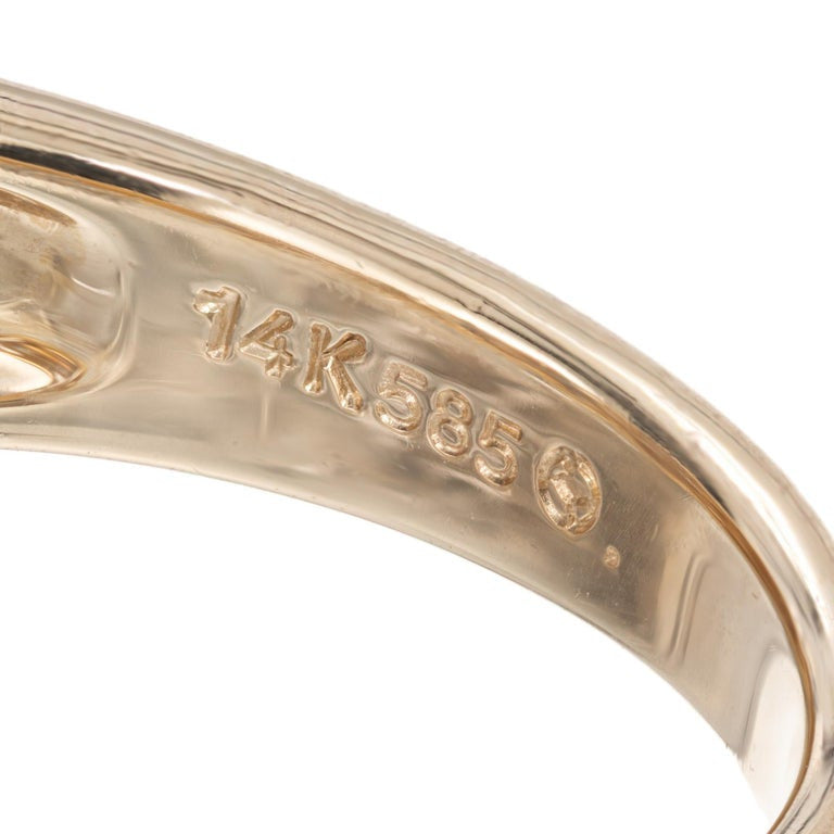 1.02 Carat Diamond Halo Yellow Gold Scroll Band Ring – image 6