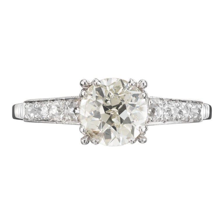 EGL Certified 1.15 Carat Diamond Platinum Engagement Ring – image 2