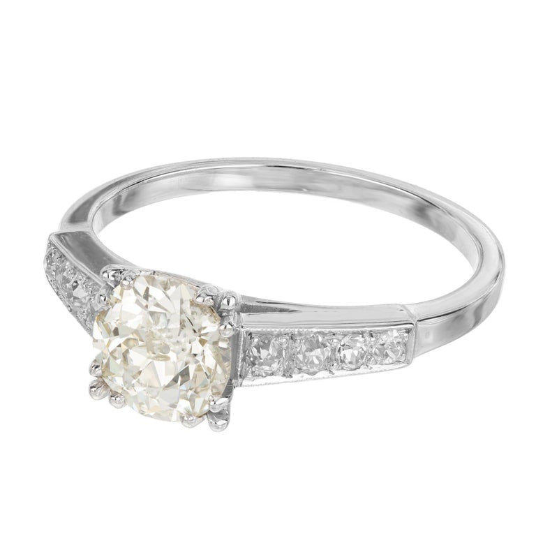 EGL Certified 1.15 Carat Diamond Platinum Engagement Ring – image 3