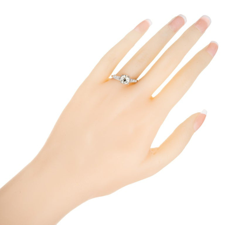 EGL Certified 1.15 Carat Diamond Platinum Engagement Ring – image 7