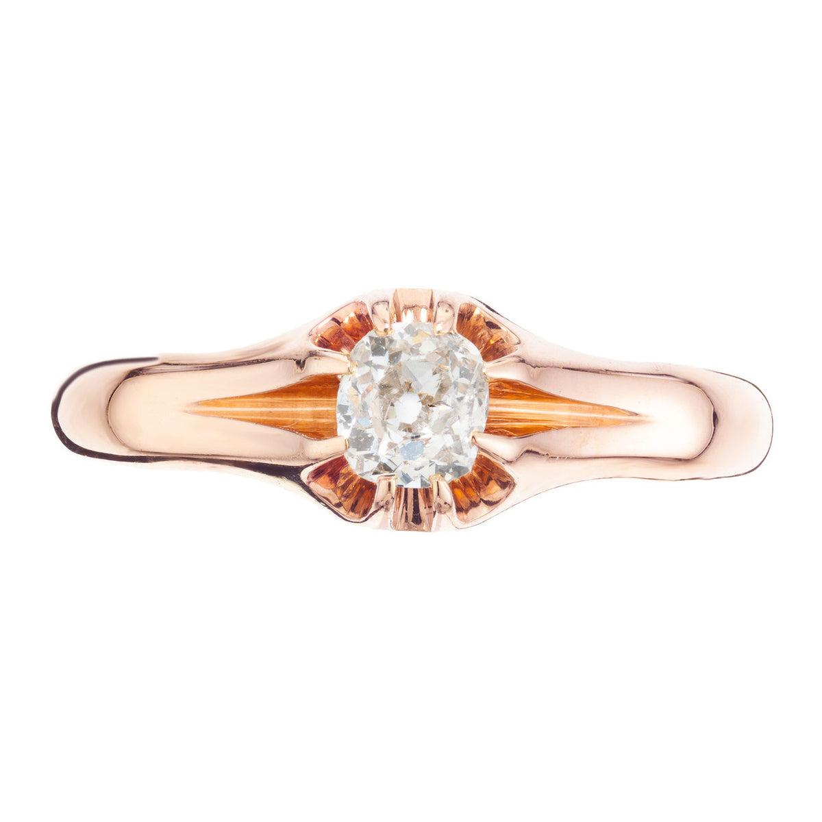 .33 Carat Diamond Rose Gold Antique Mens Ring
