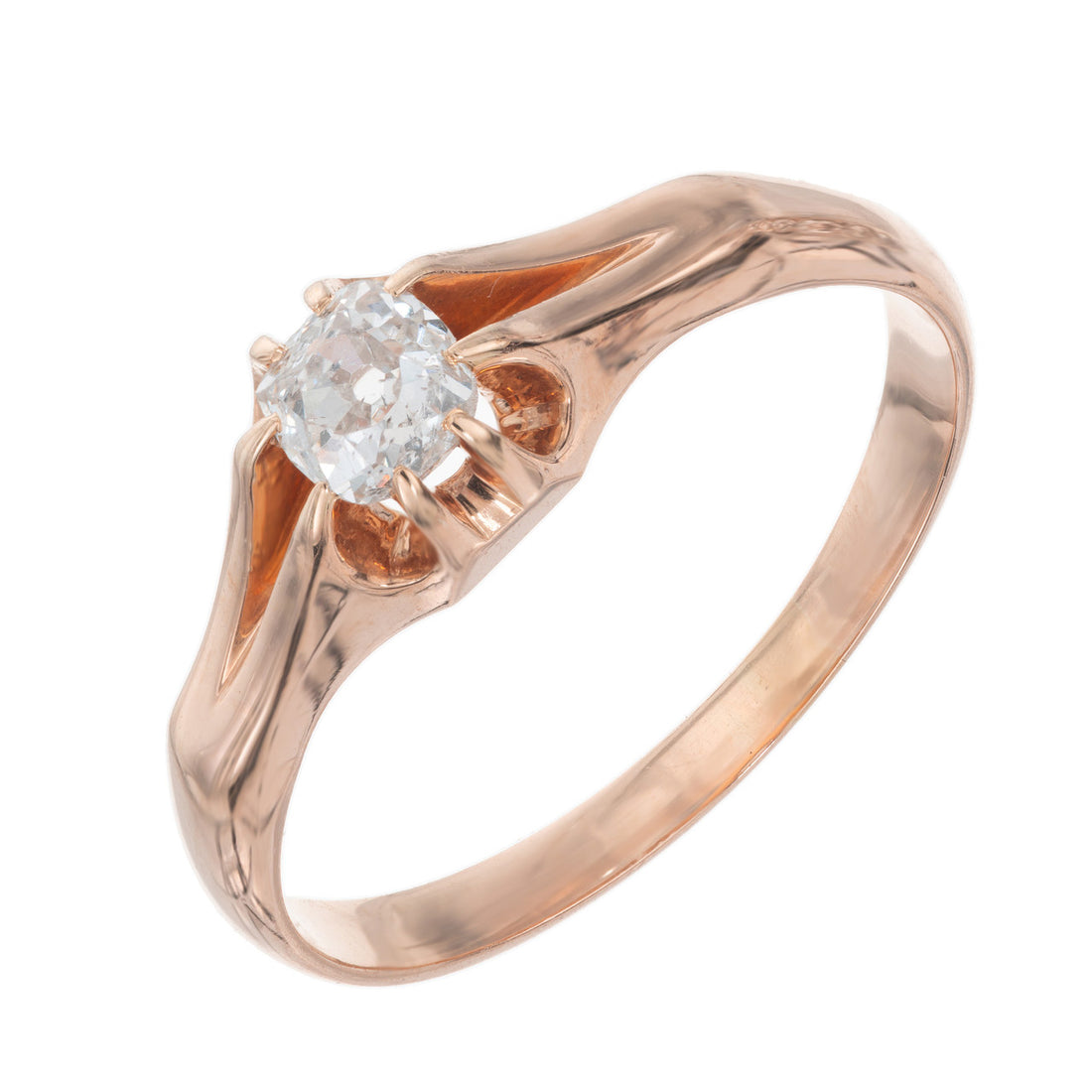 .33 Carat Diamond Rose Gold Antique Mens Ring – image 2