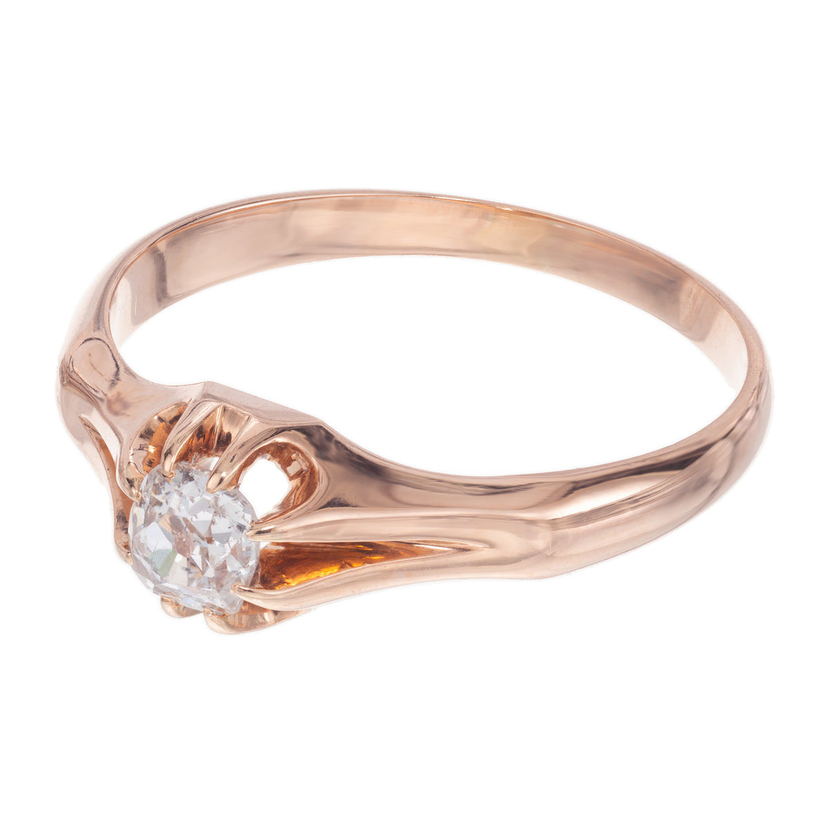 .33 Carat Diamond Rose Gold Antique Mens Ring – image 3