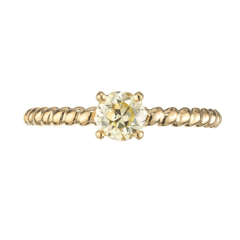 Peter Suchy GIA Certified .56 Carat Round Diamond Yellow Gold Engagement Ring – image 2
