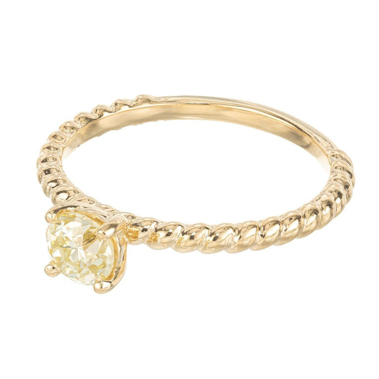 Peter Suchy GIA Certified .56 Carat Round Diamond Yellow Gold Engagement Ring – image 4