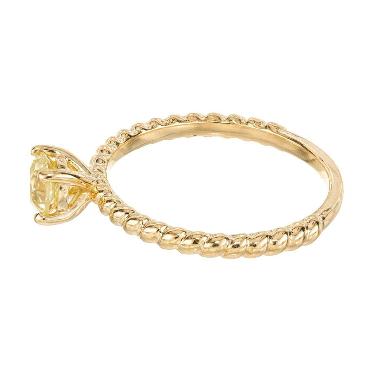 Peter Suchy GIA Certified .56 Carat Round Diamond Yellow Gold Engagement Ring – image 5