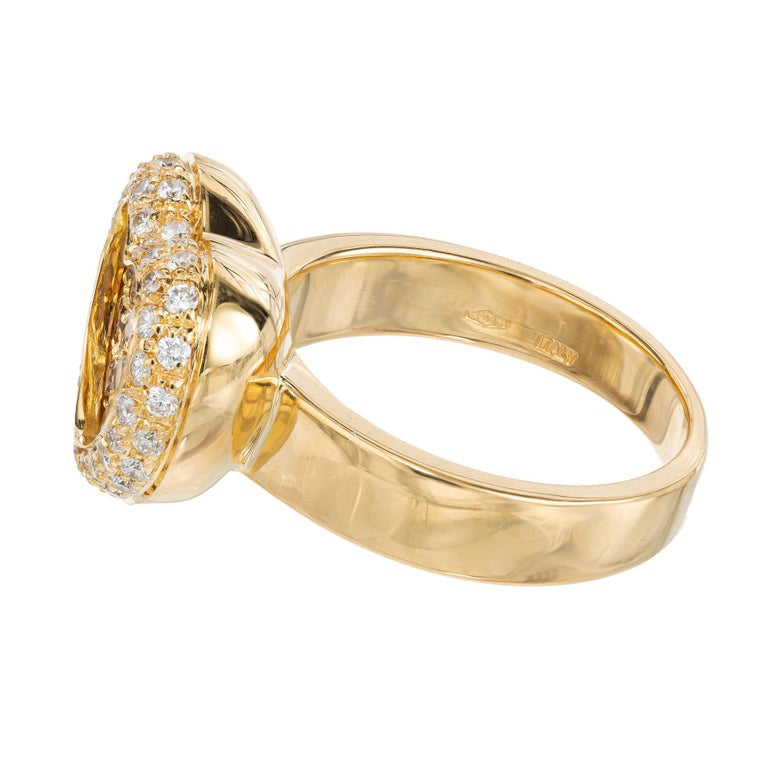 .50 Carat Champagne Diamond Yellow Gold Heart Ring – image 4