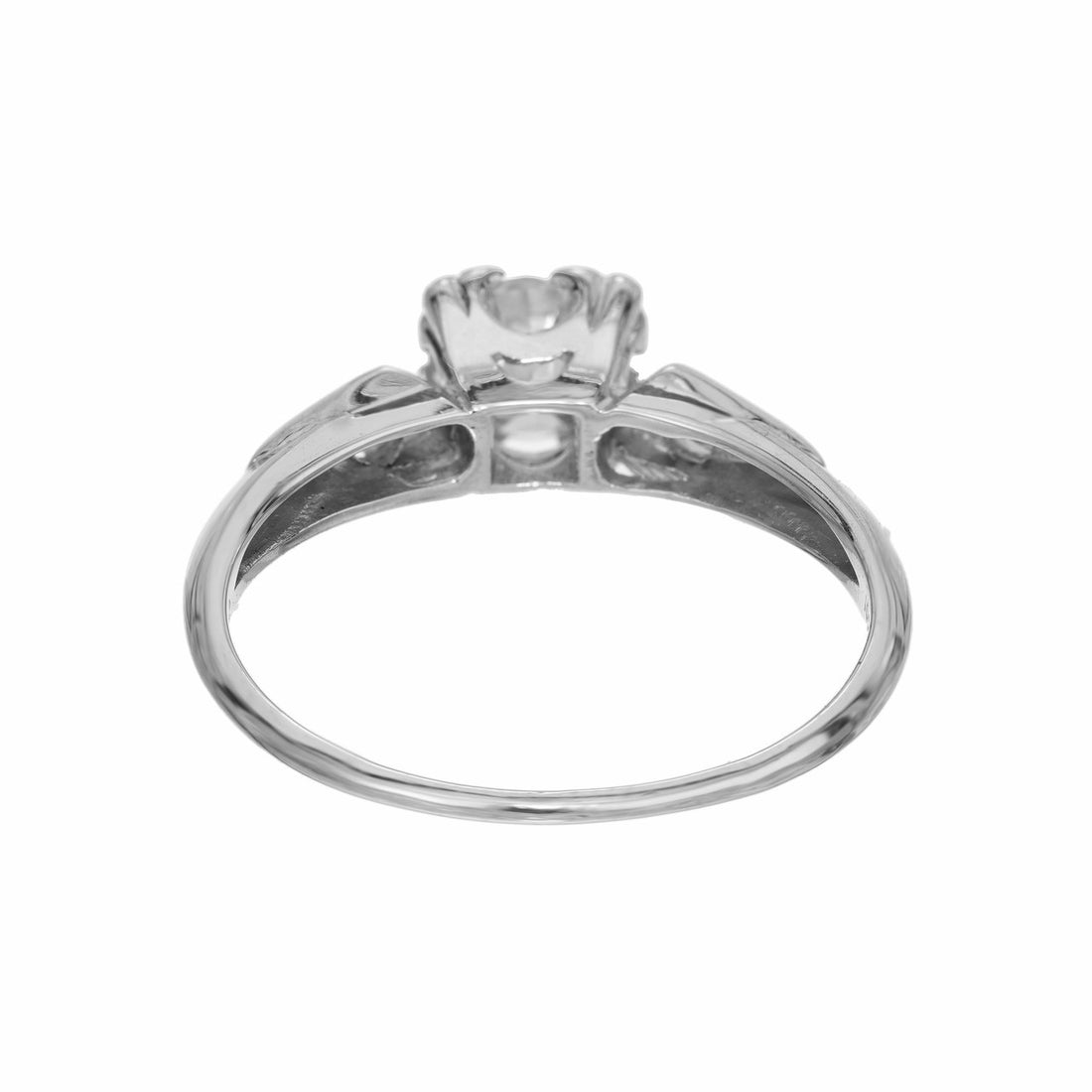 EGL Certified .75 Carat Diamond Three Stone Platinum Engagement Ring – image 6