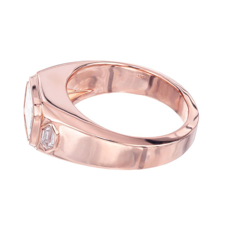 Peter Suchy GIA Certified 2.45 Carat Emerald Cut Diamond Rose Gold Ring – image 5