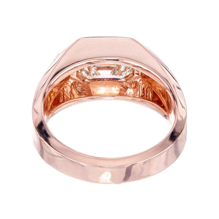 Peter Suchy GIA Certified 2.45 Carat Emerald Cut Diamond Rose Gold Ring – image 6