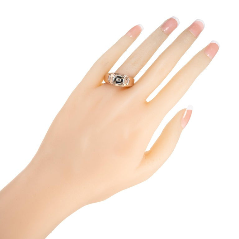 Peter Suchy GIA Certified 2.45 Carat Emerald Cut Diamond Rose Gold Ring – image 8