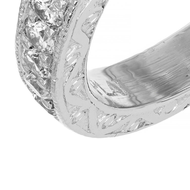 GIA Certified 2.27 Carat Diamond Platinum Halo Engagement Ring – image 8