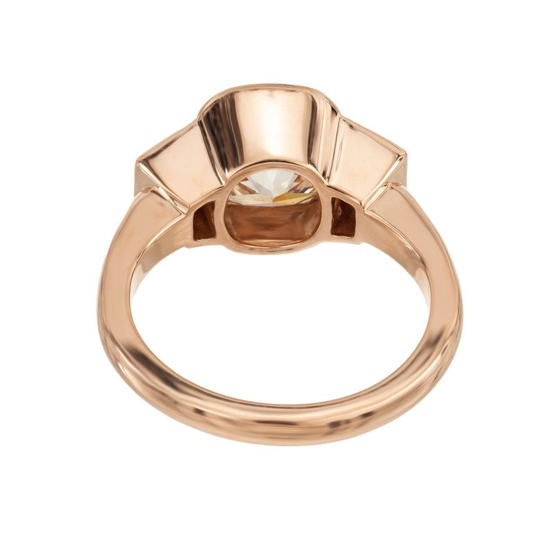 Peter Suchy GIA 3.01 Carat Diamond Rose Gold Three-Stone Engagement Ring – image 5
