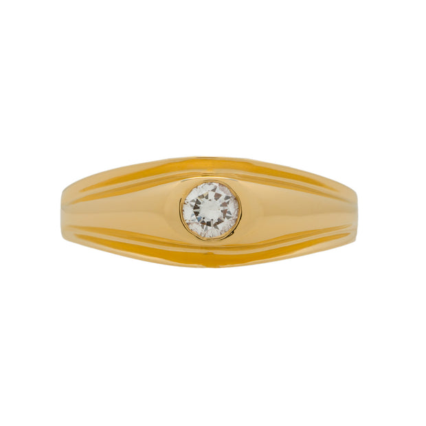 Peter Suchy .16 Carat Diamond Yellow Gold Unisex Ring