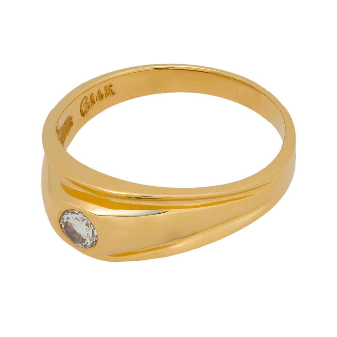 Peter Suchy .16 Carat Diamond Yellow Gold Unisex Ring – image 2