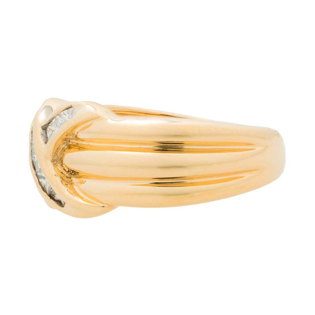 .30 Carat Diamond Yellow Gold "X" Ring – image 4