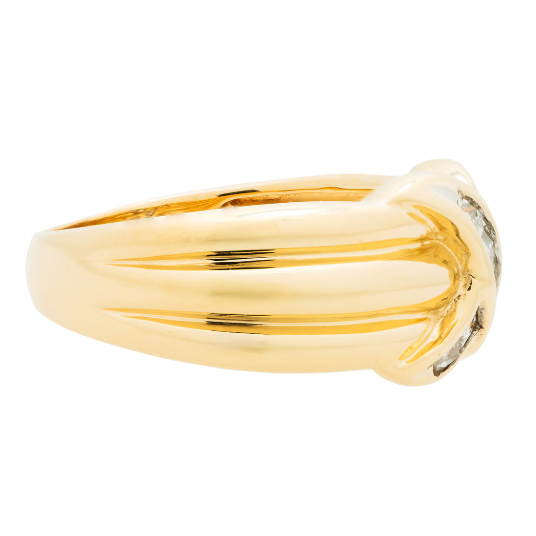.30 Carat Diamond Yellow Gold "X" Ring – image 3